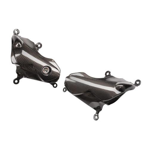 Montgomery Motorsports Carbon Fiber Headlight Insert Kawasaki ZX14R, two black carbon fiber headlight covers for Kawasaki ZX14R motorcycle model years 2012 to 2025. Loading Image