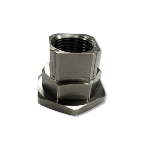 Ironless Innovations Titanium Countershaft Front Sprocket Nut, Kawasaki ZX-14 (06-11), a high-performance motorcycle sprocket nut made of titanium with a durable hex design for installation. Loading Image