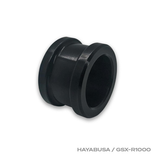 DME Rear Brake Eliminator Spacer, Black, Suzuki Hayabusa (99-25), GSXR1000 (01-08), black motorcycle brake spacer for rear brake system.