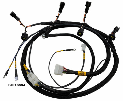 MPS Air Shift Module Wiring Harness, automotive electrical wiring harness with multiple connectors and insulated wiring for vehicle gear shift system. Loading Image