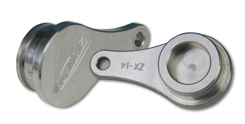 DME Water Pump Block Off Plate Kawasaki ZX-14R (06-26), metal engine part with engraved specifications and a polished finish. Loading Image