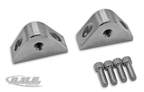 DME Swingarm Spool Bolt-on Mounts, motorcycle aluminum mounts with screws for rear wheel spools. Loading Image