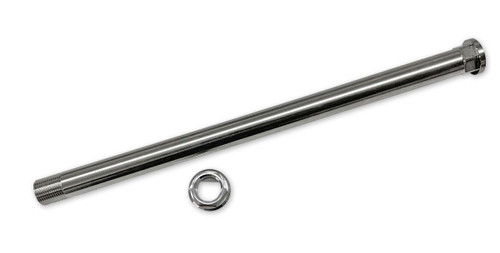 Ironless Innovations Titanium Swingarm Pivot Axle, Kawasaki ZX-14R (06-26), metal motorcycle part with nut. Loading Image
