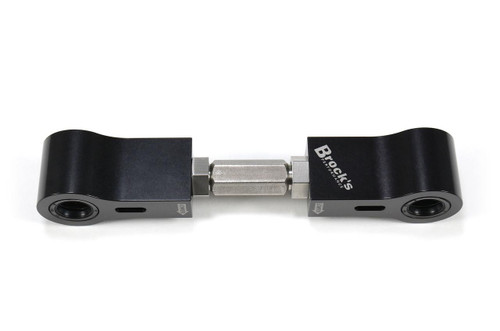 Brocks Performance Brocks Window Lowering Link Kawasaki ZX10R (21-25) Drag Racing Applications, black and silver metal linkage for motorcycle window lowering.