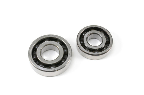 World Wide Bearings Ceramic Transmission Bearings Suzuki GSXR1000 (17-25), close-up of two metallic transmission bearings with black inner balls on a white background. Loading Image