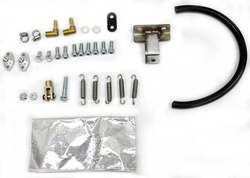 VooDoo Sidewinder Exhaust Kawasaki ZX-10R (04-10) Slash Cut, exhaust system mounting hardware and associated components displayed on a white background.