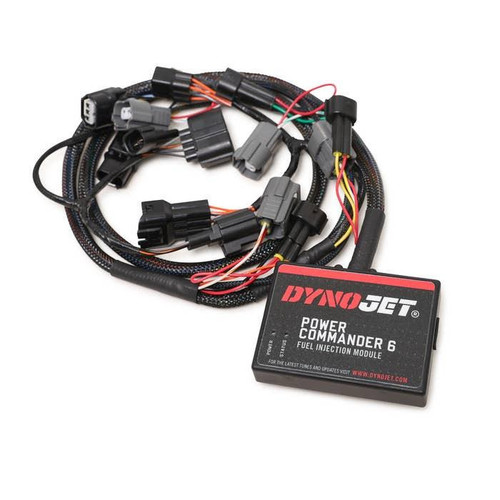 Dynojet Power Commander 6 for Kawasaki ZX-10R/RR (2021-2025), motorcycle fuel injection tuning module with wiring harness and connectors.