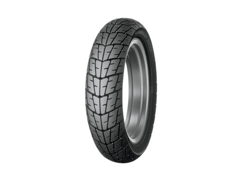 Dunlop K330 Front 100/80-16 Front Tire, black tire with detailed tread pattern. Loading Image