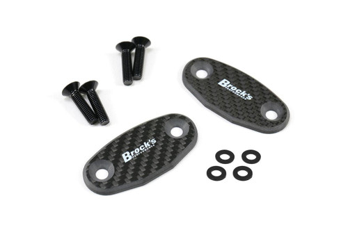 Brocks Performance Brocks Carbon Fiber Mirror Block Off Plates Kawasaki ZX10R (16-25), carbon fiber mirror block off plates with mounting hardware. Loading Image