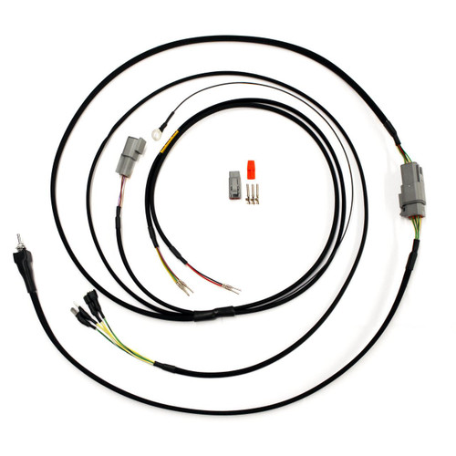 Ryan Schnitz Racing RSR Air Shifter Kit Suzuki GSXR600/750 (11-24), image showing the complete air shifter wiring harness with connectors and small components.