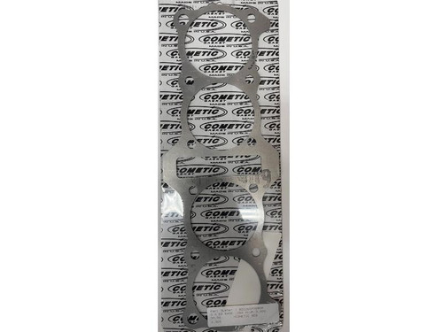 Cometic Base Gasket Kawasaki KZ900-1000, metallic gasket with multiple holes and cutouts for engine sealing.