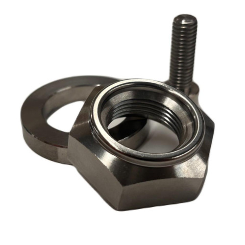 Ironless Innovations Titanium Countershaft Front Sprocket Nut Kit, Suzuki Hayabusa (08-26), GSXR1000 (09-25), showing the high-quality metal nut and washer components.