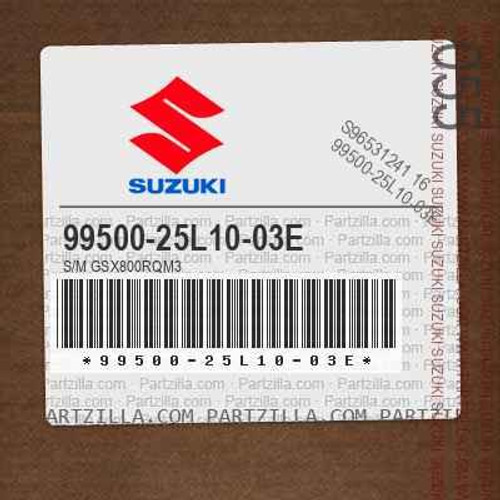 Suzuki OEM Suzuki GSX-8S Service Manual (24-25), barcode label showing product details and serial number.