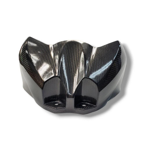 Montgomery Motorsports Carbon Fiber Gas Tank Cover Suzuki GSXR1000 2017-2025, high-quality lightweight carbon fiber material with glossy finish.