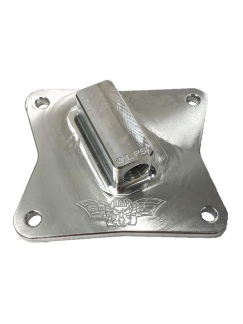 HTP Performance HTP Oil Cooler Block off Plate, Kawasaki ZX-10R (16-25), aluminum motorcycle oil cooler block off plate with engraved HTP logo. Loading Image