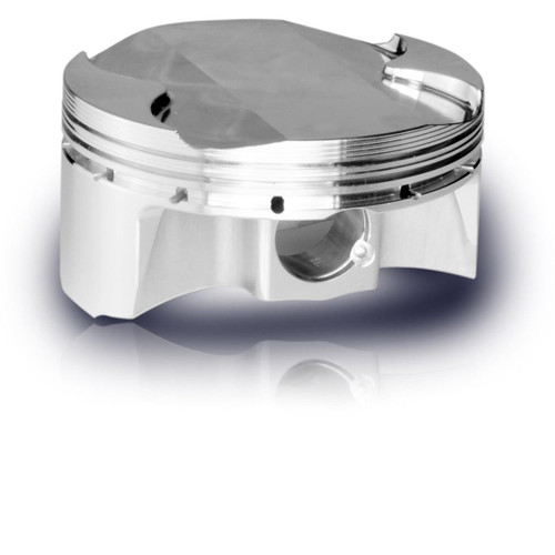 CP-Carrillo CP Piston Kit Kawasaki ZX-6R (07-23), shiny metal piston with detailed design and smooth surface reflective finish. Loading Image