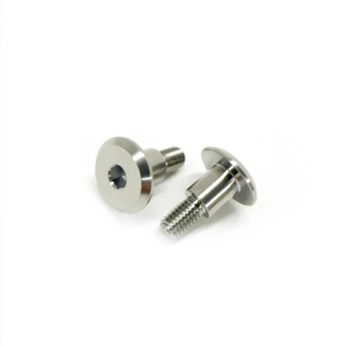 Ironless Innovations Titanium Seat Bolts Suzuki GSXR1000 (17-25), high-quality silver titanium seat bolts with threaded ends and flat heads for motorcycle seat installation. Loading Image