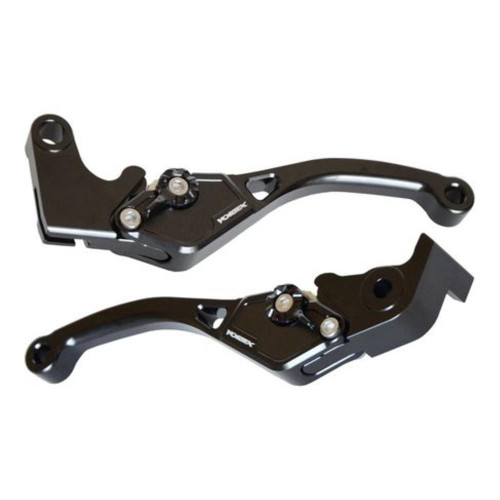 Vortex V3 Race Levers Suzuki GSXR1000 (12-16), black motorcycle race levers with adjustable mechanisms.