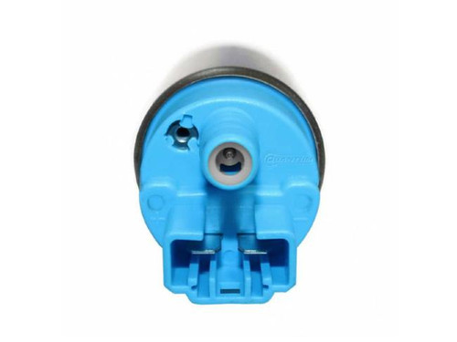 Quantum Fuel Systems High Performance 255 LPH Quantum Replacement Fuel Pump Suzuki Hayabusa (08-12), front view of the blue fuel pump