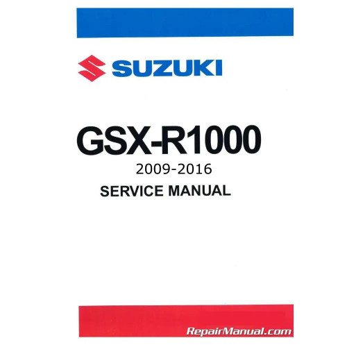 Product Suzuki OEM GSXR1000 Service Manual, front cover of the manual for models 2009-2016.