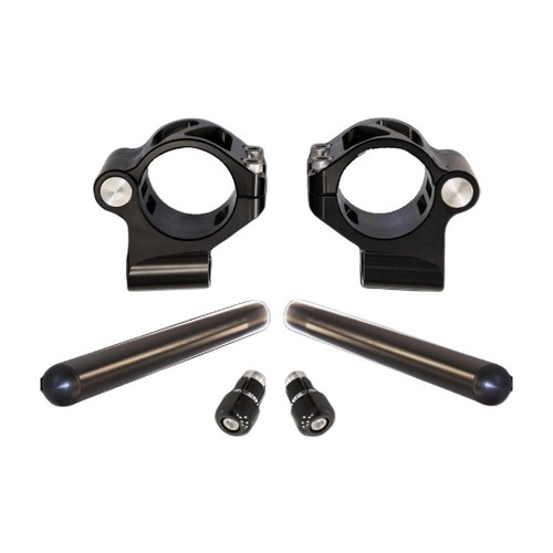VooDoo Voodoo Hinged Clip-On Handlebars 48mm Open Box, black handlebar stem with hinge mechanism for easy installation. VooDoo Voodoo Hinged Clip-On Handlebars 48mm Open Box, black handlebar stem with hinge mechanism for easy installation.
