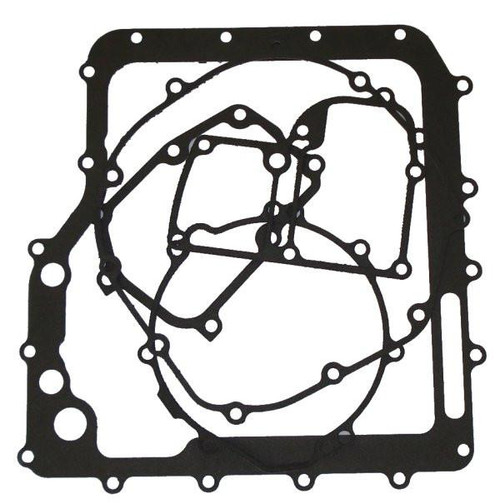 Cometic Engine Case Gasket Kit Kawasaki ZX14R (06-26), engine gasket set featuring multiple black gaskets of various shapes and sizes arranged on a flat surface. Loading Image