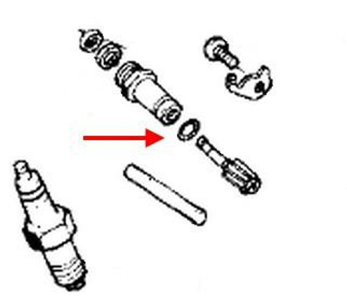 Kawasaki OEM Tachometer Drive O-Ring KZ900-KZ1000, detailed image of the replacement O-Ring and related components for motorcycle tachometer drive system. Loading Image