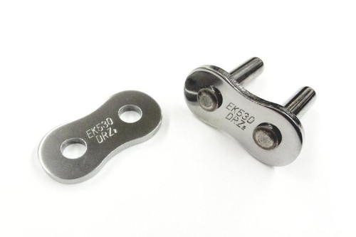EK Chain 530 DRZ-2 Drag Master Connecting Link, metal chain connecting link with engraved product details.