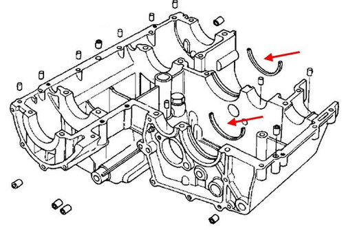 Kawasaki OEM Transmission Bearing Ring KZ900-KZ1000-KZ1000J, technical diagram showing placement inside the transmission housing.