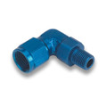 Schnitz Fitting 90 Degree -3an Female Swivel x 1/8" NPT Male Blue