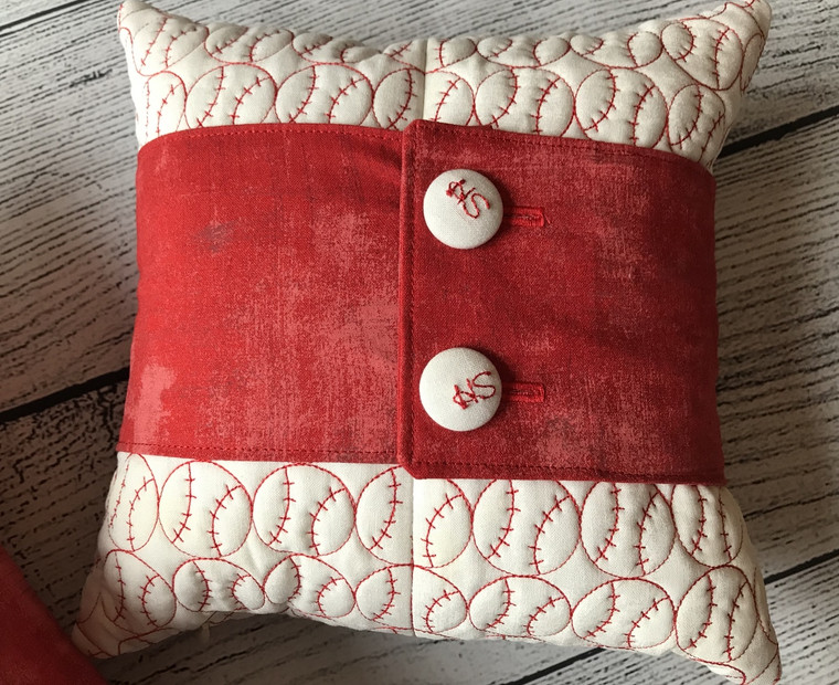 Baseball Pillows & Wrap with Button Covers! Quilt-in-the-hoop style!