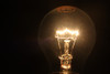lit vintage lightbulb