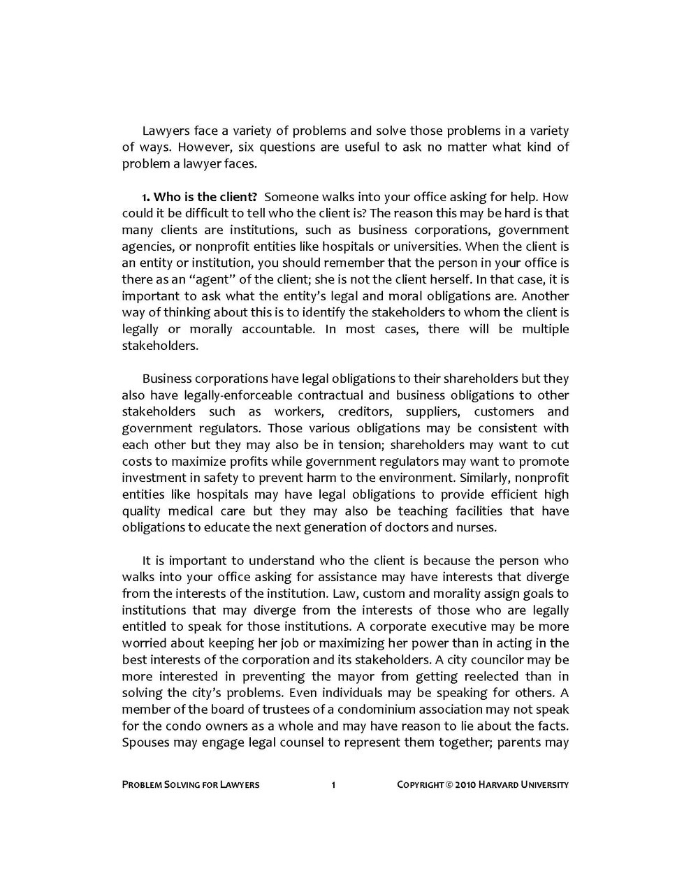 Problem Solving For Lawyers Hls Case Studies Problem Solving For Lawyers Hls Case Studies