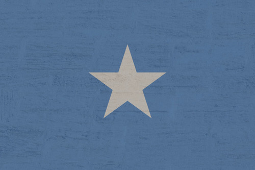 white star on blue background