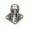 Product Image 1 - TNC Female Connector 4 Hole .687" Square Flange - Accepts .020 Pin Dia., tested to 18 GHz Product Image 1 - TNC Female Connector 4 Hole .687" Square Flange - Accepts .020 Pin Dia., tested to 18 GHz