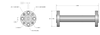 Data Sheet - WR-15 Millimeter Waveguide Section, 2 Inch Length, V Band, 50 GHz to 75 GHz