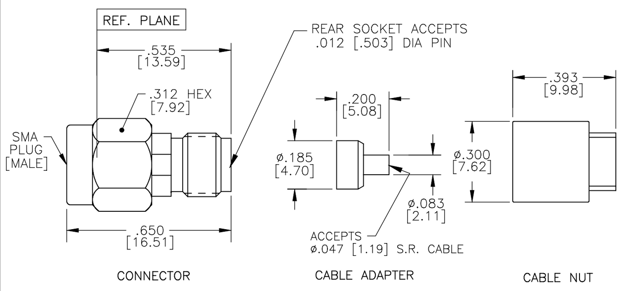Southwest Microwave 201-500SF Male Cable Connector