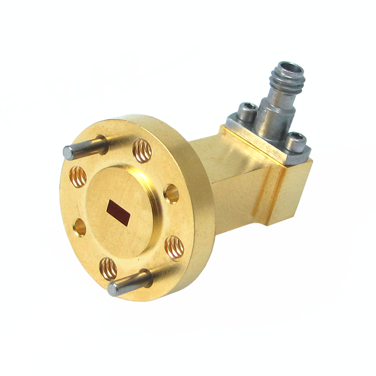 Waveguide To Coax Adapter Wr 10 To 1 0mm Female Right Angle Design 75 Ghz To 110 Ghz Ug387 Um Flange Hasco Components Waveguide To Coax Adapter Wr 10 To 1 0mm Female Right Angle Design 75 Ghz To 110 Ghz Ug387 Um Flange Hasco Components