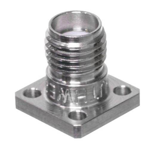 Main Image - SMA Female Connector 4 Hole .375" Square Flange - Accepts .012 Pin Dia. Main Image - SMA Female Connector 4 Hole .375" Square Flange - Accepts .012 Pin Dia.
