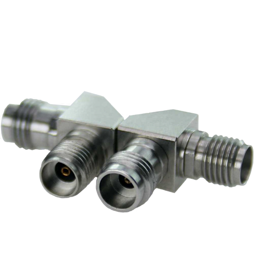 Main Image - Mitered 2.4mm Female to 2.92mm Female Right Angle Adapter - 40 GHz Main Image - Mitered 2.4mm Female to 2.92mm Female Right Angle Adapter - 40 GHz