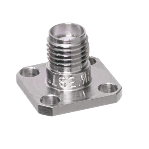 Main Image - SMA Female Connector 4 Hole .500" Square Flange - Accepts .036 Pin Dia. Main Image - SMA Female Connector 4 Hole .500" Square Flange - Accepts .036 Pin Dia.