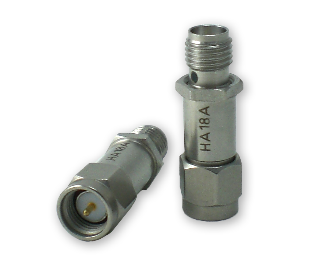 Product Image 1 - 18 dB - Fixed Attenuator SMA Male To SMA Female Up To 18 GHz Rated To 2 Watts With Passivated Stainless Steel Body