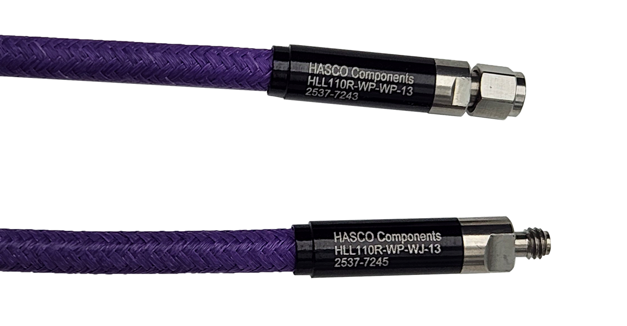 Product Image 1 - HLL110R Low Loss Ruggedized Cable Series with 1.0mm Male to 1.0mm Female Connectors, 18 inch - 110 GHz