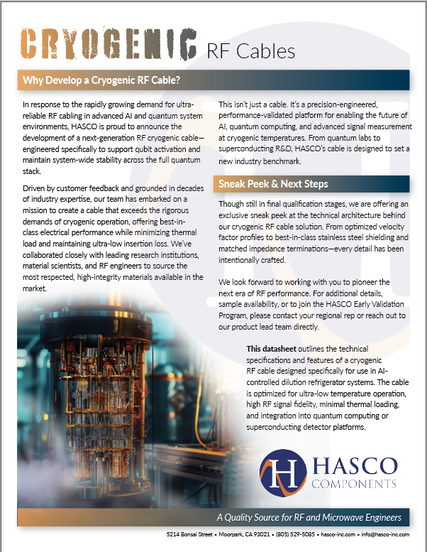 Cryogenic Cables Introduction Flyer