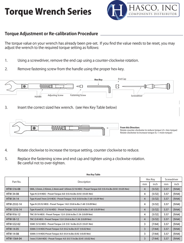 Torque Wrench Recalibration