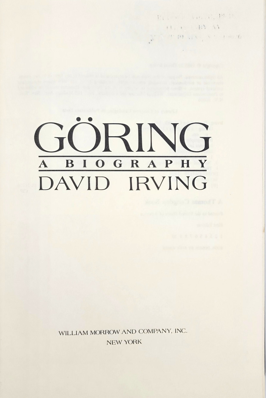 Göring, a Biography - SARCO, Inc