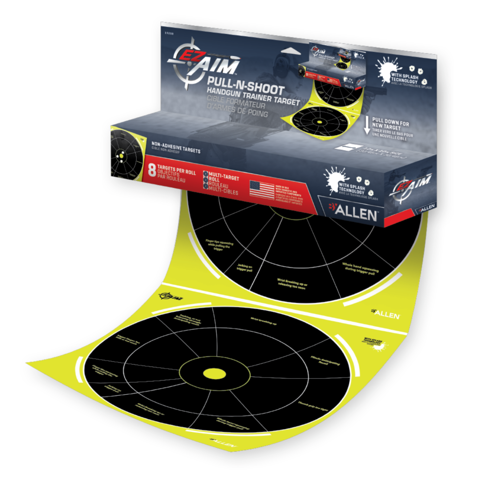 EZ Aim PullNShoot Splash Reactive Paper Shooting Targets, Handgun