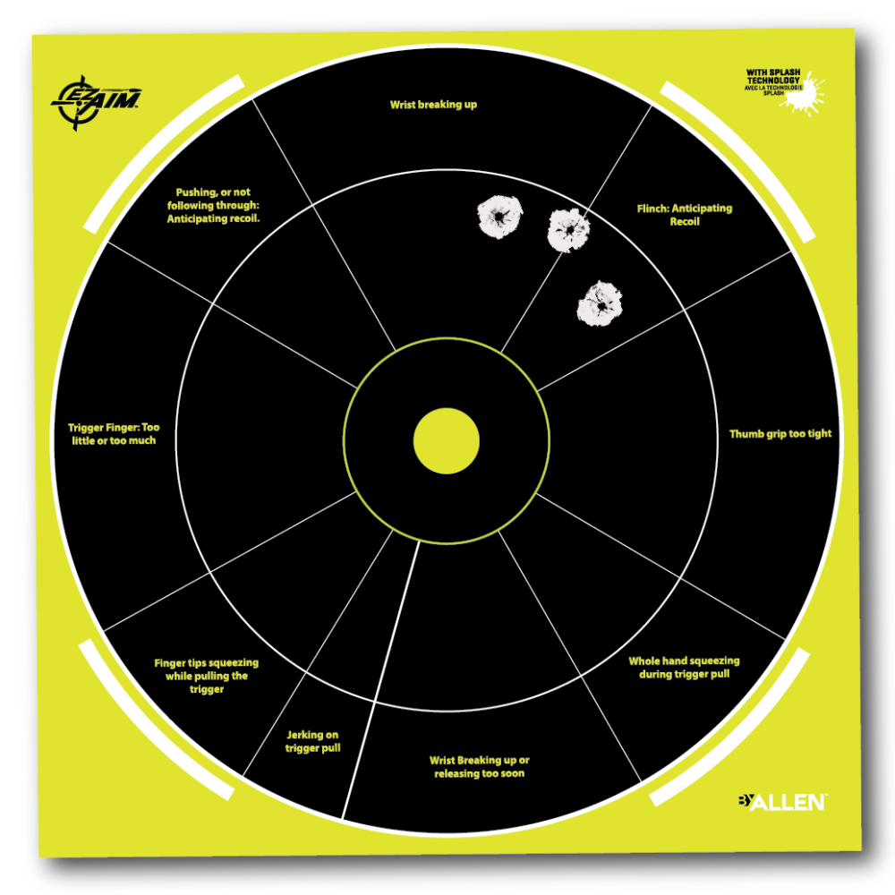 EZ Aim PullNShoot Splash Reactive Paper Shooting Targets, Handgun