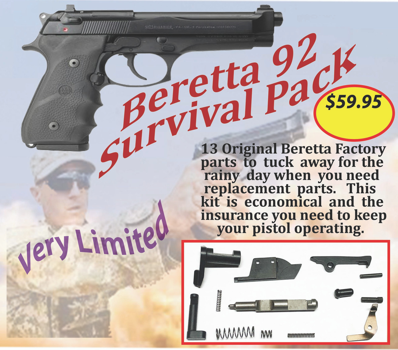 Beretta 92 Pistol Survival Pack - SARCO, Inc