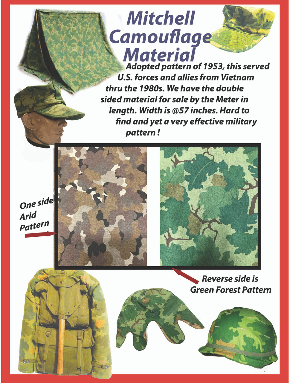 Vietnam Era 'Mitchell' Camouflage Material | Sarco, Inc.